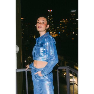 Foto 5 | Chamarra Denim Acabado Holografico /juvenil, 048 (azul Medio) Azul
