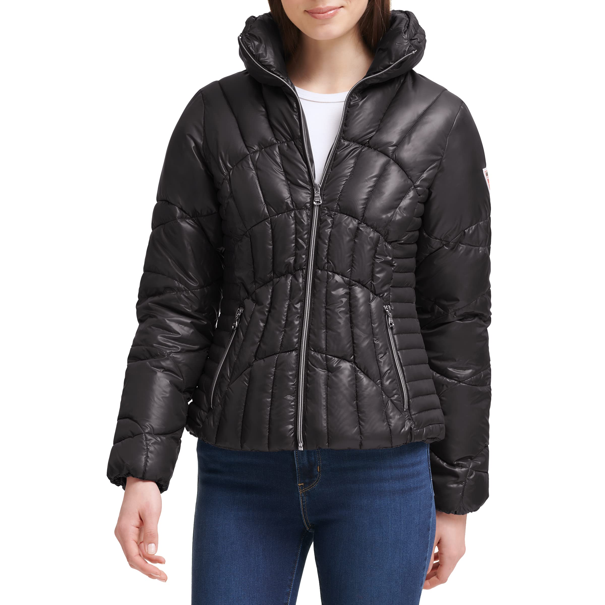Foto 3 pulgar | Chaqueta Acolchada Guess Fall Puffer Negra para Mujer - Venta Internacional