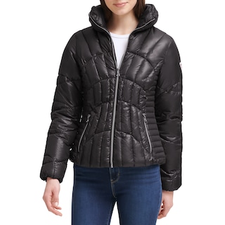 Foto 2 | Chaqueta Acolchada Guess Fall Puffer Negra para Mujer - Venta Internacional