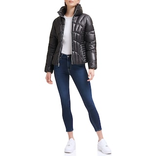 Foto 5 | Chaqueta Acolchada Guess Fall Puffer Negra para Mujer - Venta Internacional