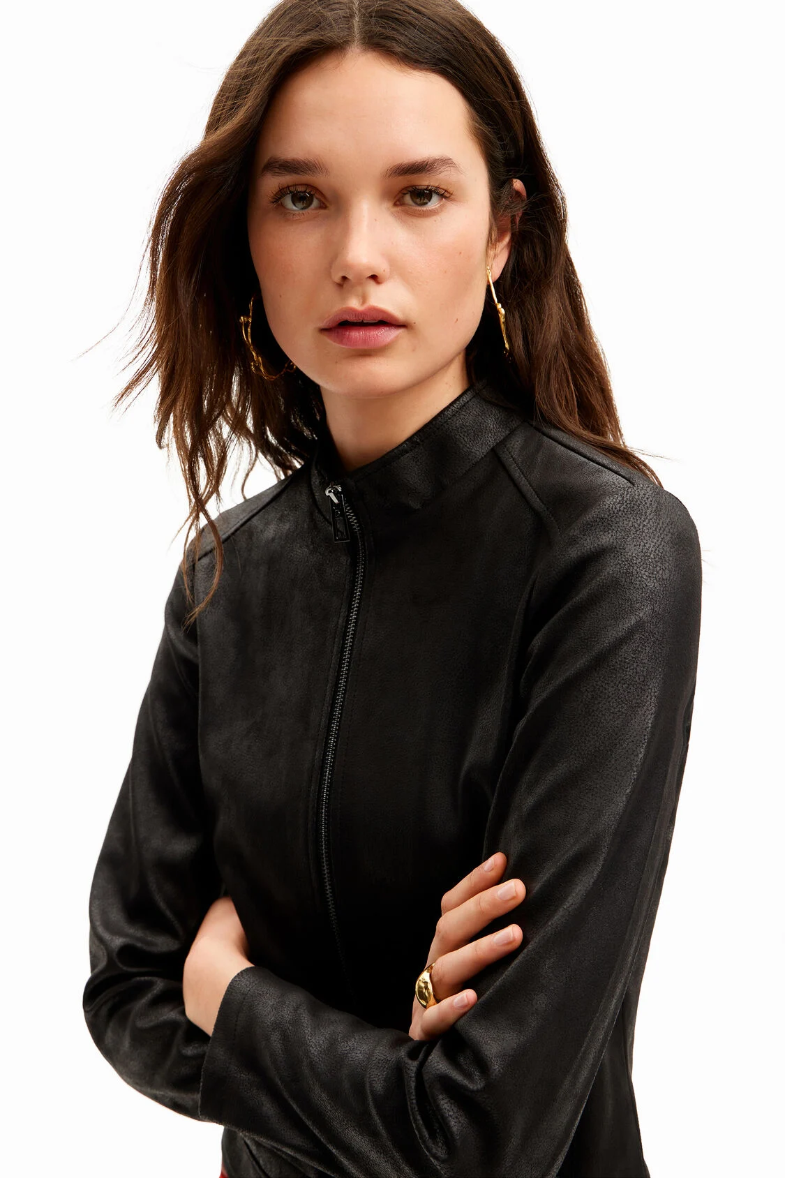 Foto 3 | Chaqueta Biker Slim Negro Desigual