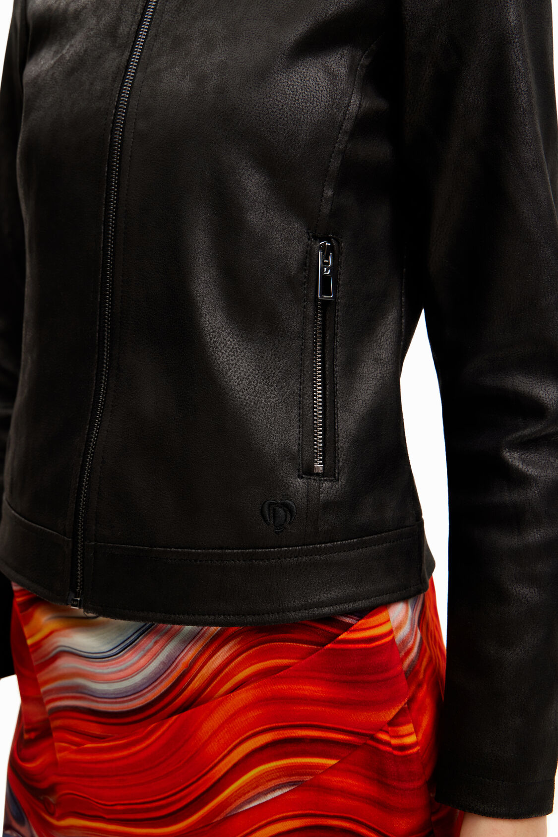 Foto 5 pulgar | Chaqueta Biker Slim Negro Desigual
