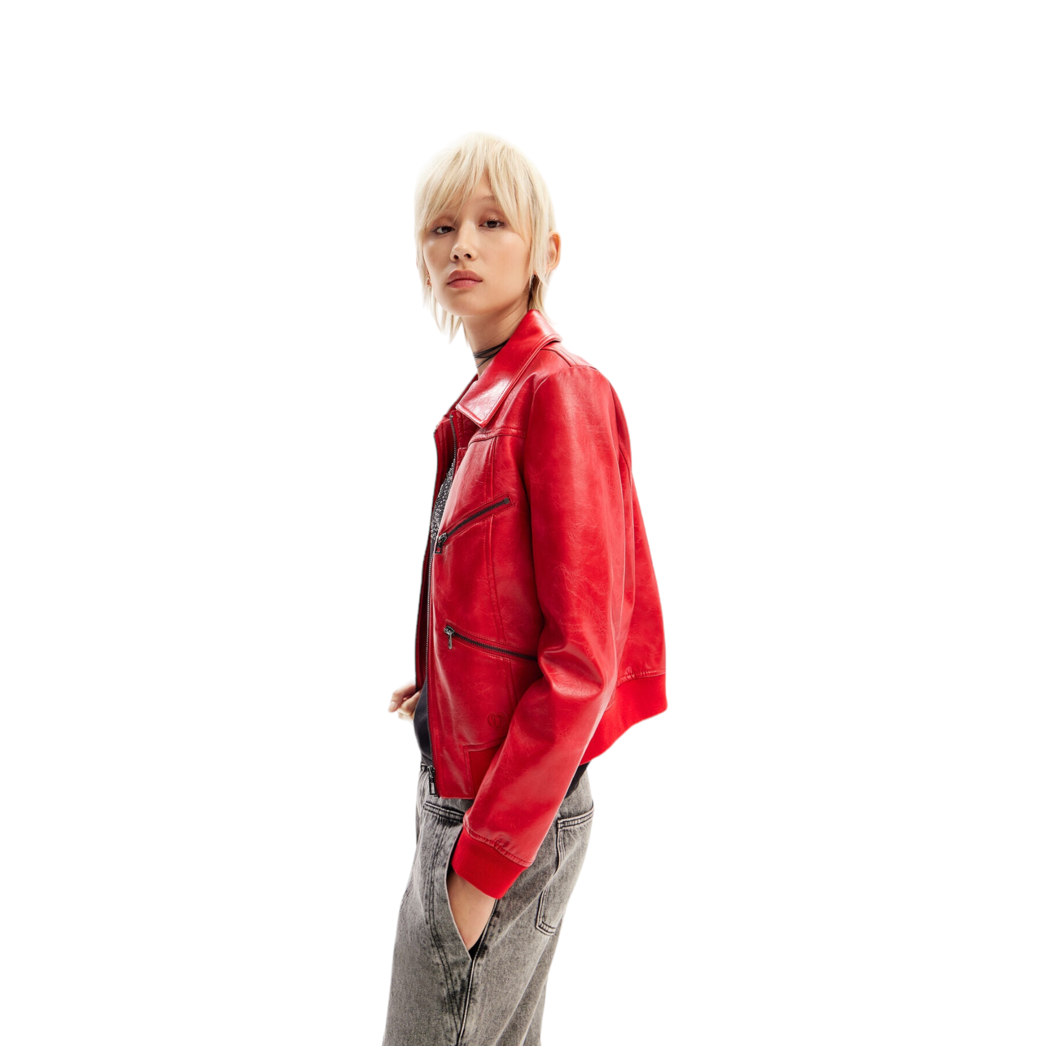 Foto 2 | Chaqueta Biker Retro Roja Desigual