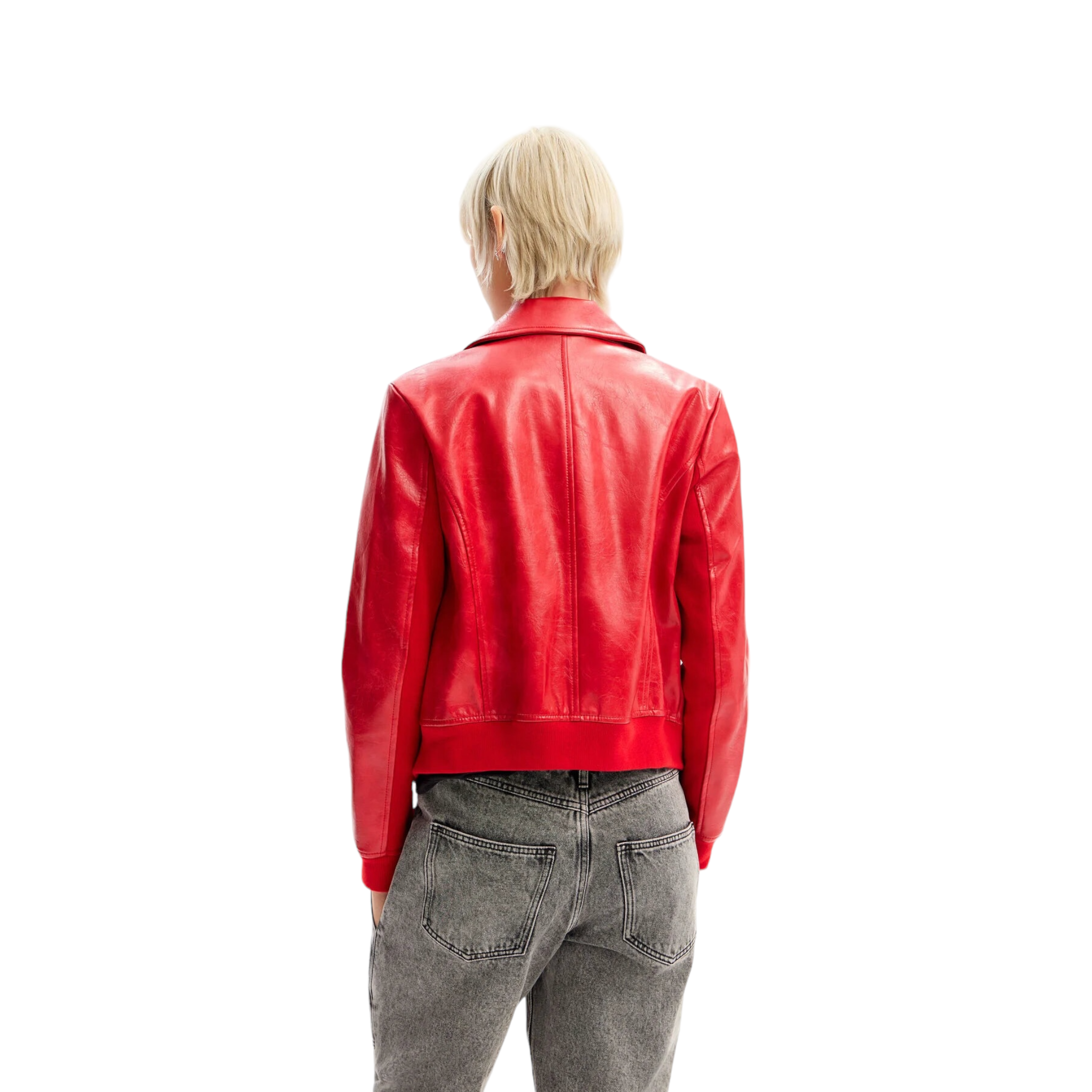 Foto 6 pulgar | Chaqueta Biker Retro Roja Desigual