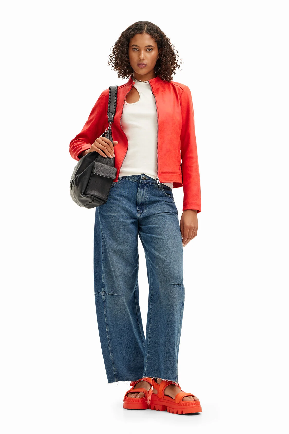 Foto 3 pulgar | Chaqueta Biker Slim Roja Desigual