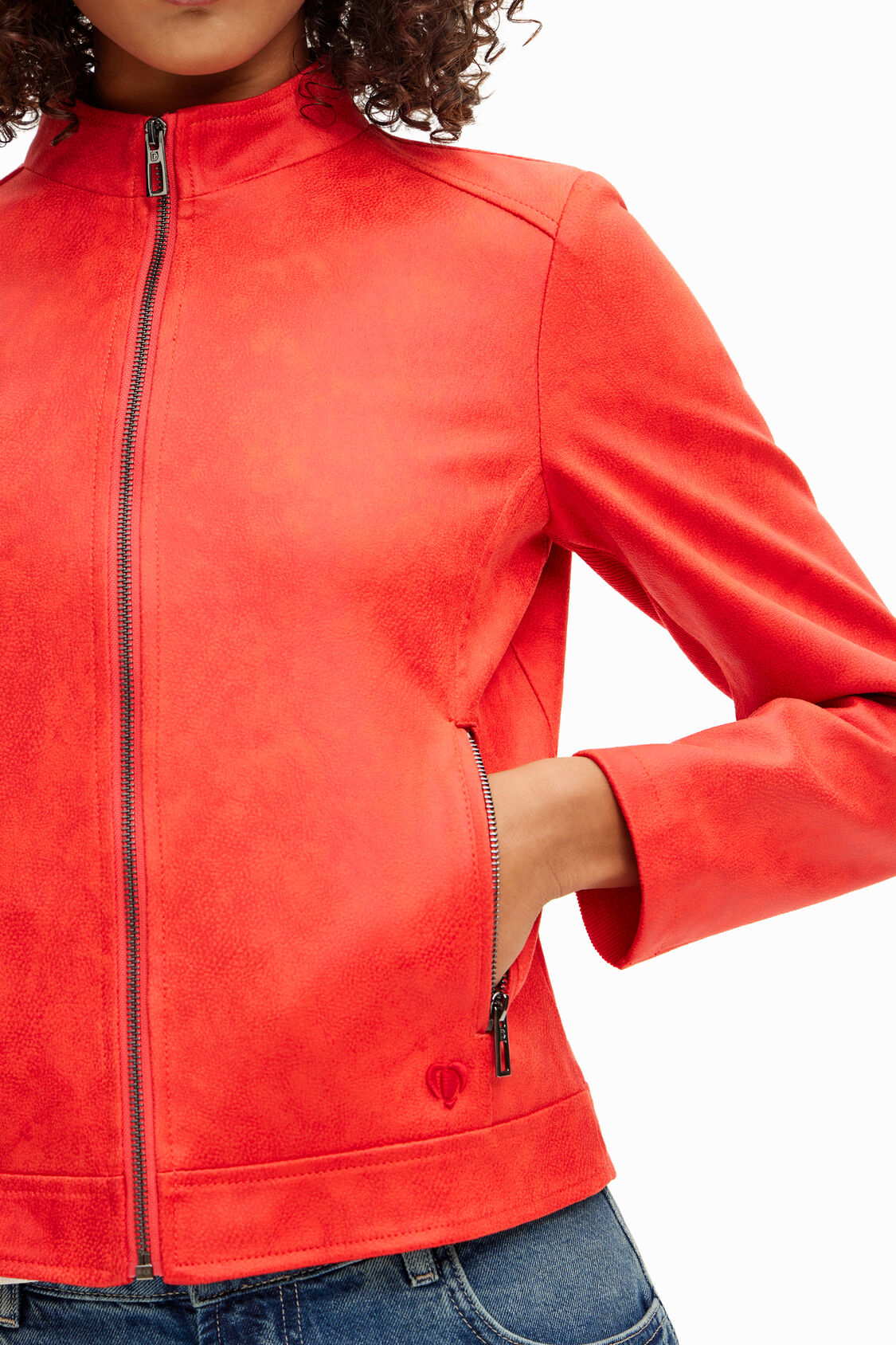 Foto 6 pulgar | Chaqueta Biker Slim Roja Desigual