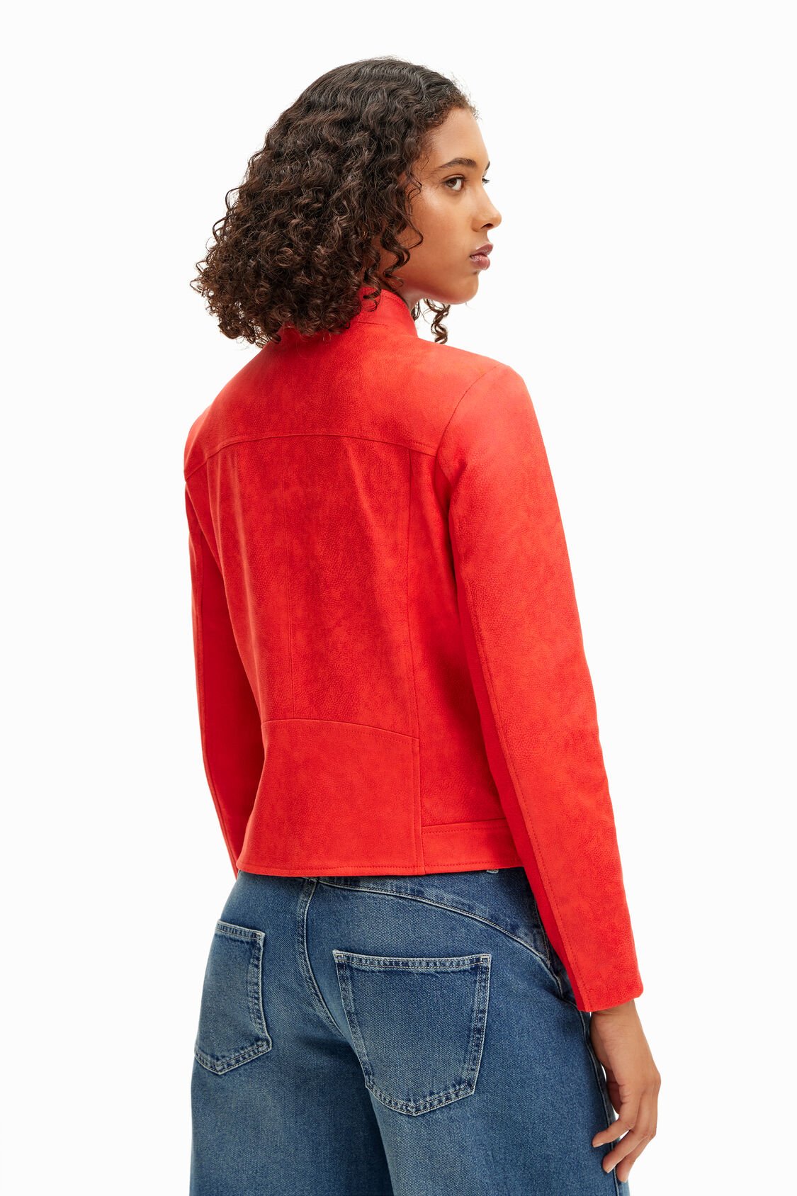 Foto 7 pulgar | Chaqueta Biker Slim Roja Desigual