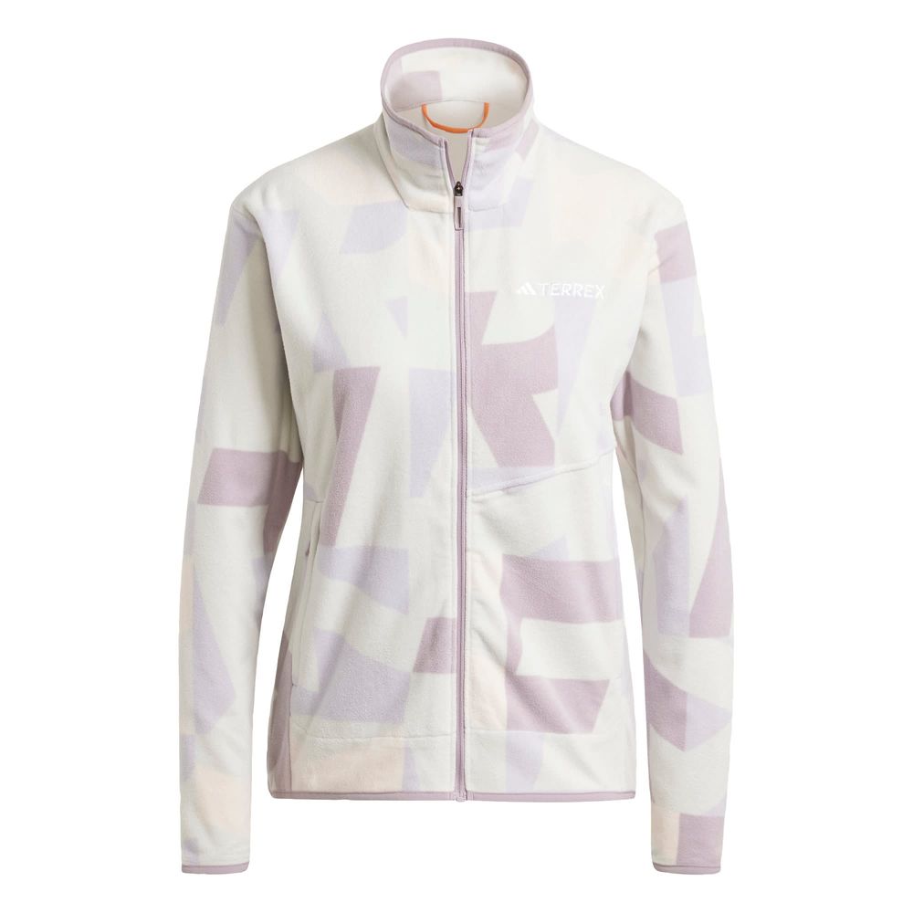 Foto 2 pulgar | Chamarra Adidas Terrex Multi Printed Full-zip Fleece Gris para Mujer