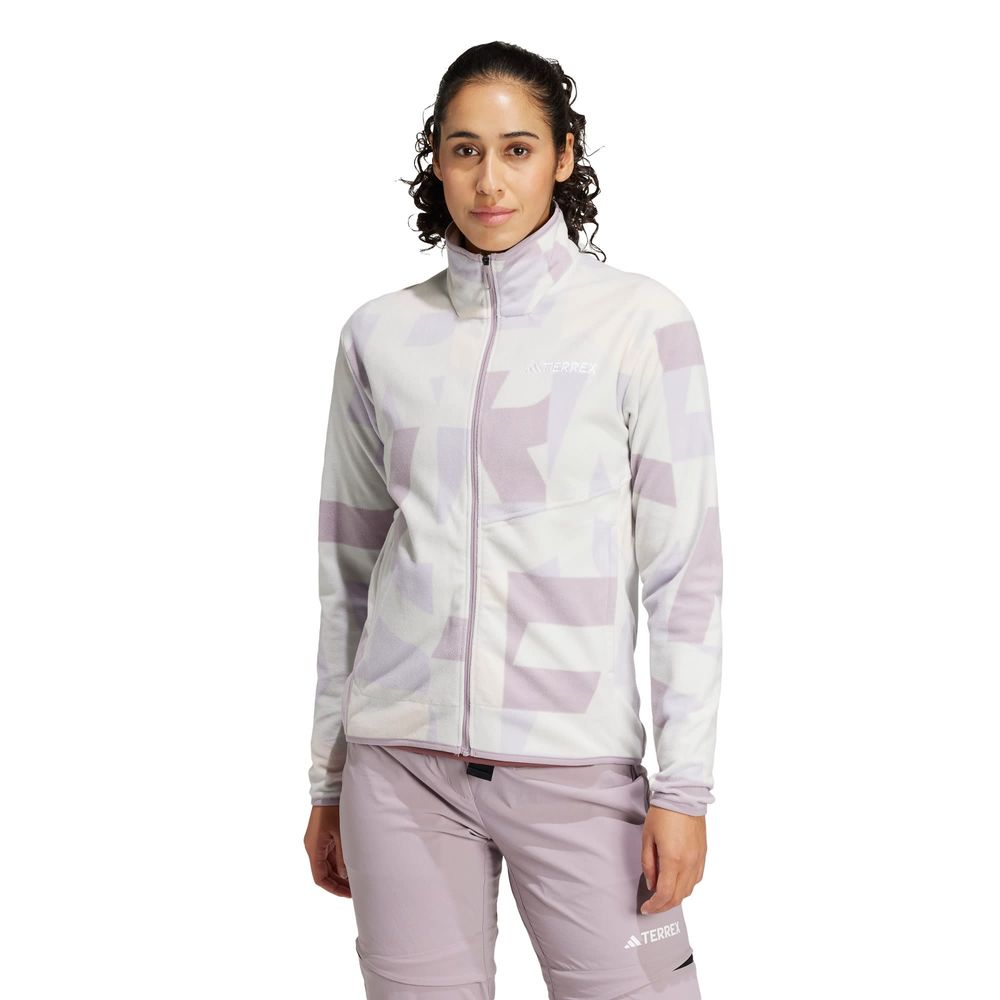 Foto 3 pulgar | Chamarra Adidas Terrex Multi Printed Full-zip Fleece Gris para Mujer