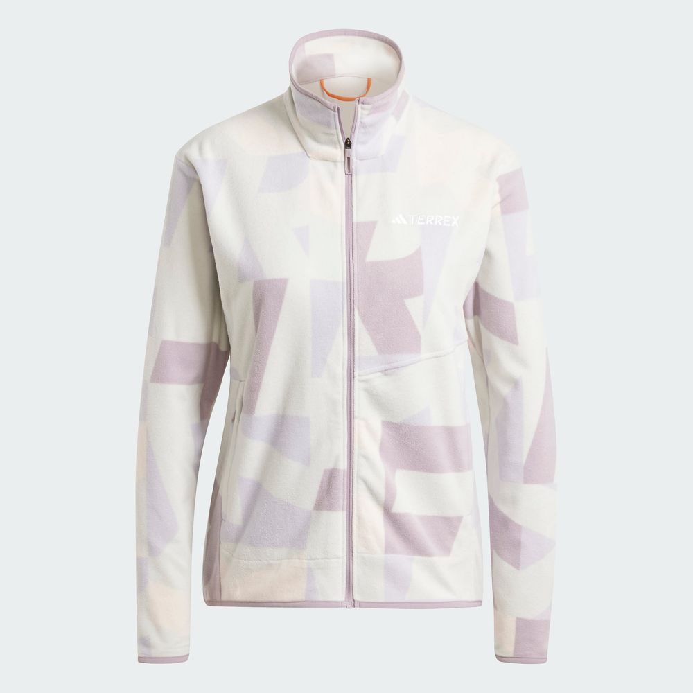 Foto 4 pulgar | Chamarra Adidas Terrex Multi Printed Full-zip Fleece Gris para Mujer