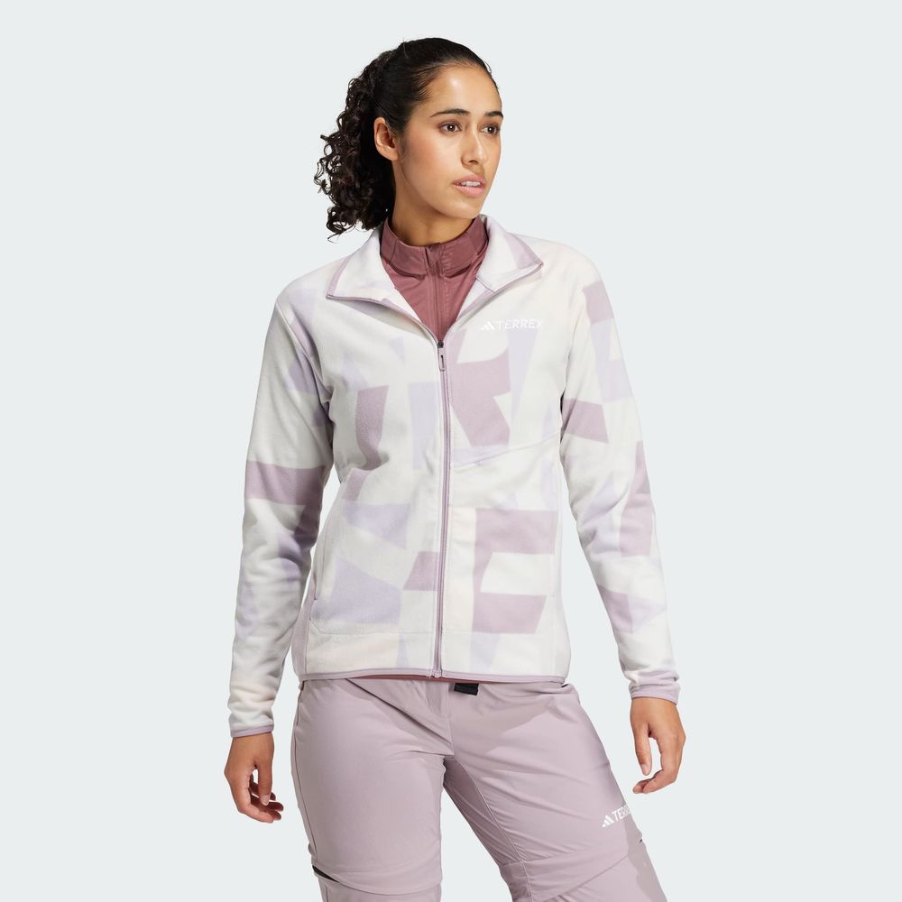 Foto 7 pulgar | Chamarra Adidas Terrex Multi Printed Full-zip Fleece Gris para Mujer