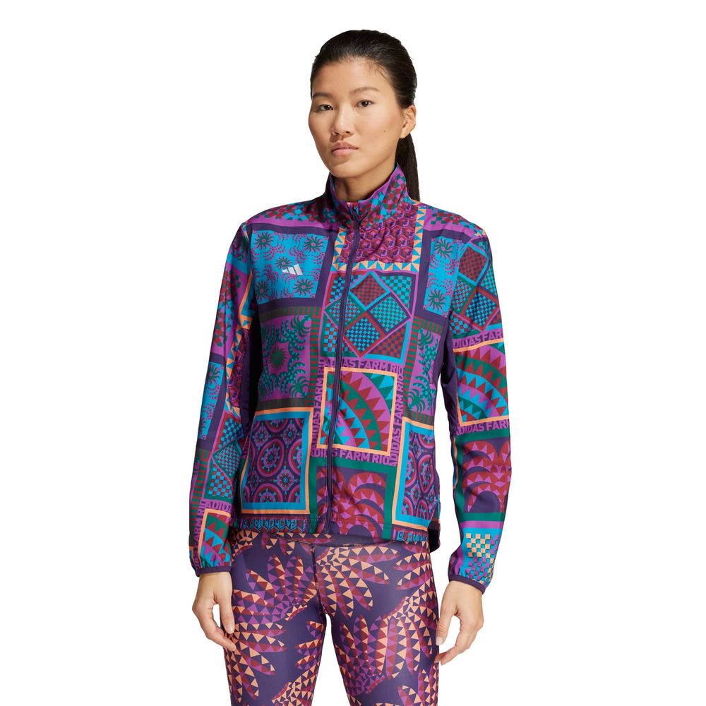 Foto 3 pulgar | Chamarra Adidas Adizero X Farm Morado para Mujer