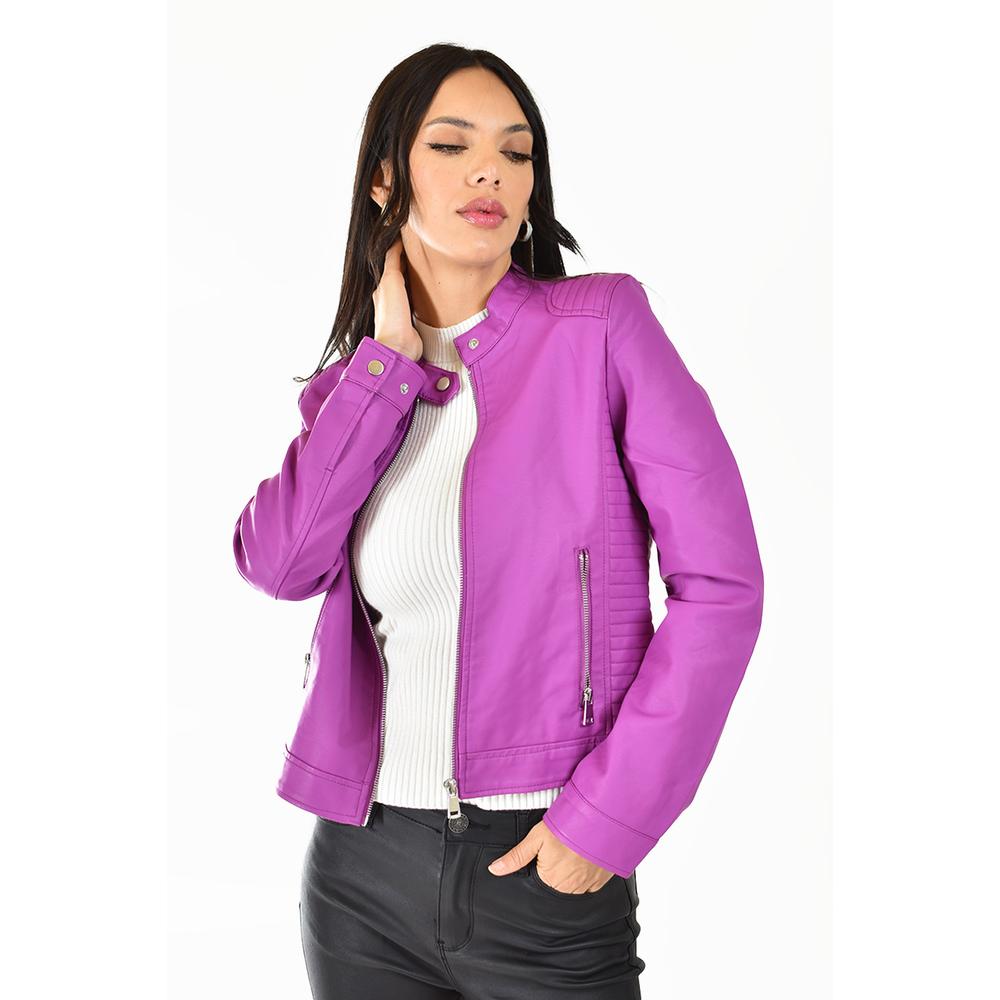 Chamarra De Piel Sintetica Roman Fashion /juvenil, 6859 (magenta) Fucsia Oscuro