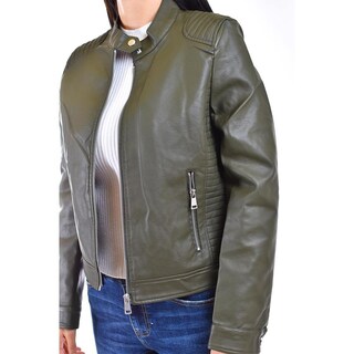 Foto 4 | Chamarra De Piel Sintetica Roman Fashion /juvenil, 6859 (olivo) Verde Oscuro