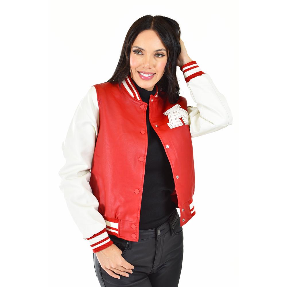 Foto 1 | Chamarra Universitaria Roman Fashion /juvenil, 6787 (rojo /blanco) Rojo