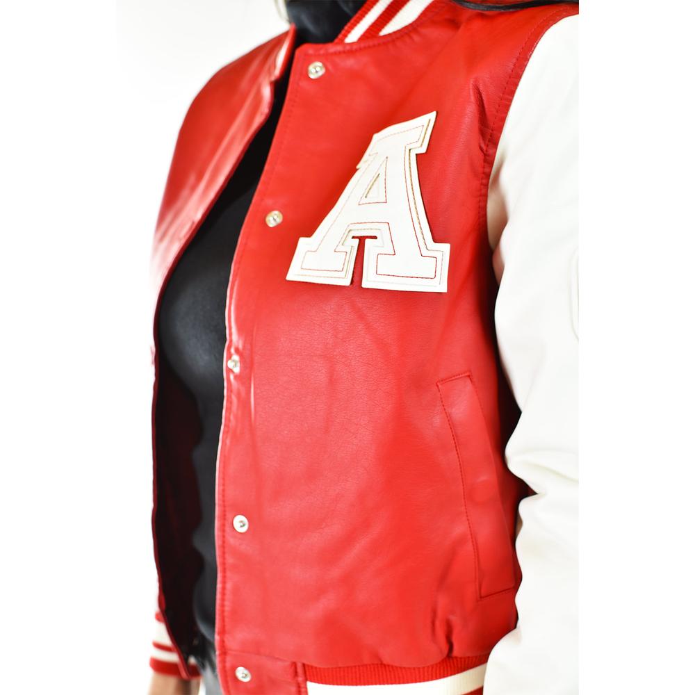 Foto 4 | Chamarra Universitaria Roman Fashion /juvenil, 6787 (rojo /blanco) Rojo