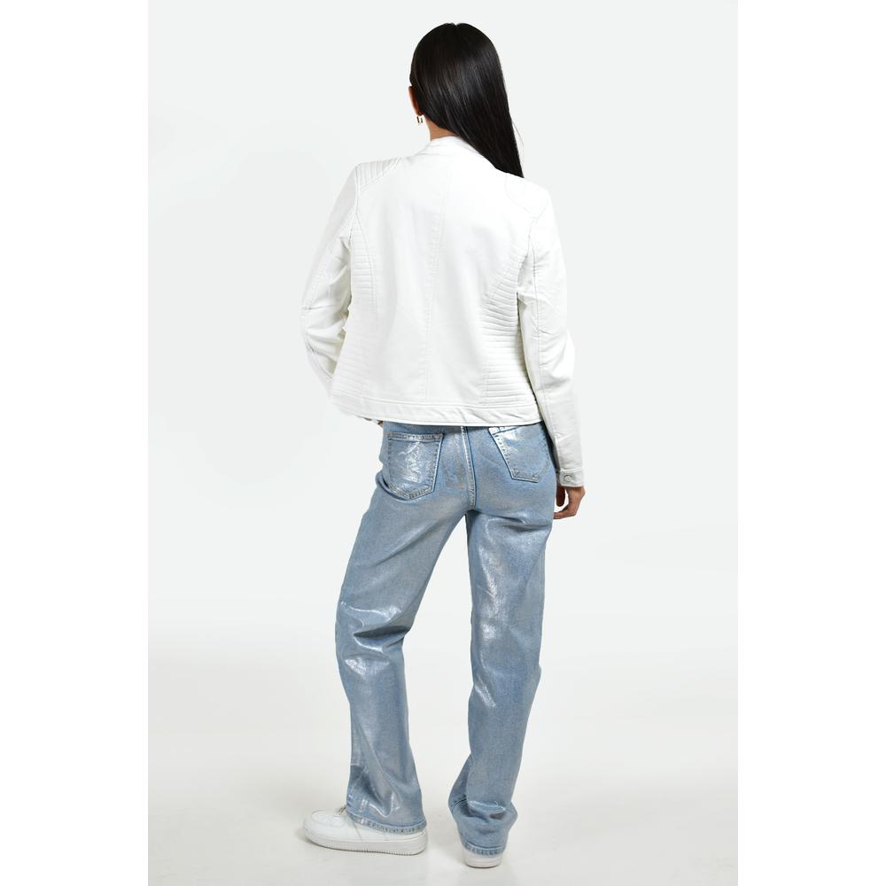 Foto 4 pulgar | Chamarra De Piel Sintetica Roman Fashion /juvenil, 6859 (blanco) Blanco