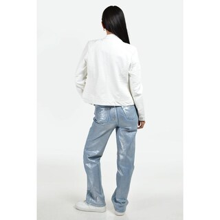 Foto 3 | Chamarra De Piel Sintetica Roman Fashion /juvenil, 6859 (blanco) Blanco