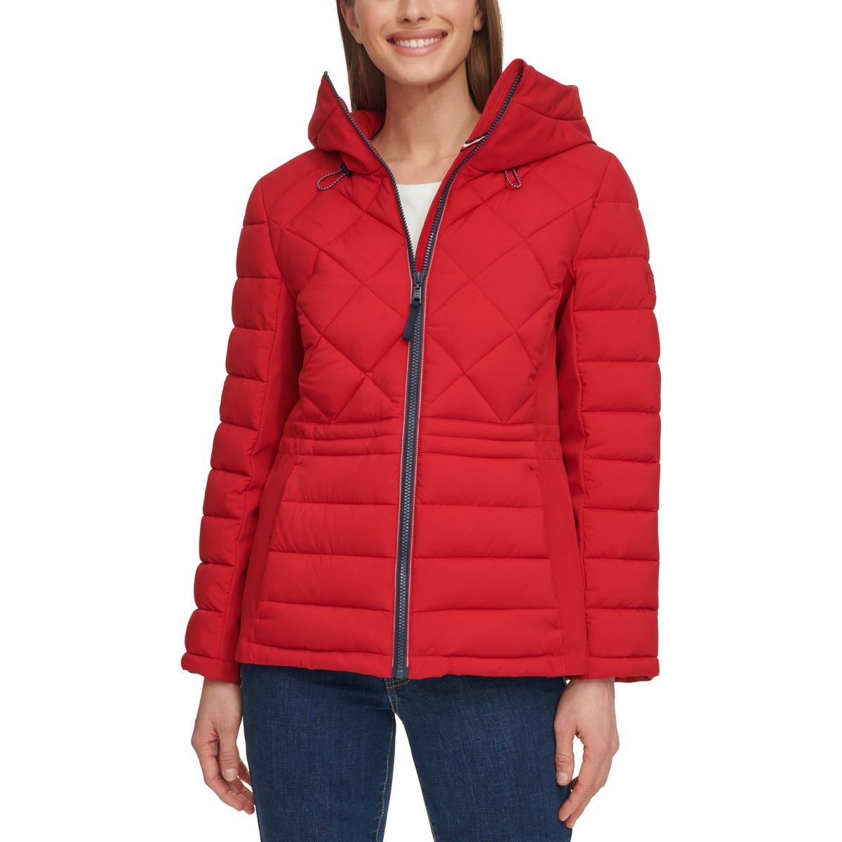 Foto 2 pulgar | Chamarra Tommy Hilfiger Acolchada Ladies' Quilted Mixed Media Jacket Chaqueta Roja Para Mujer