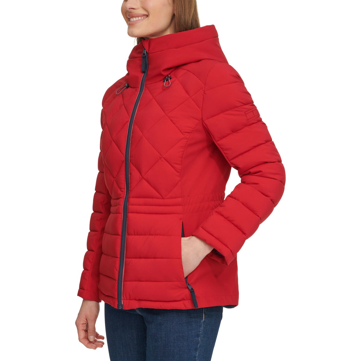 Foto 3 pulgar | Chamarra Tommy Hilfiger Acolchada Ladies' Quilted Mixed Media Jacket Chaqueta Roja Para Mujer