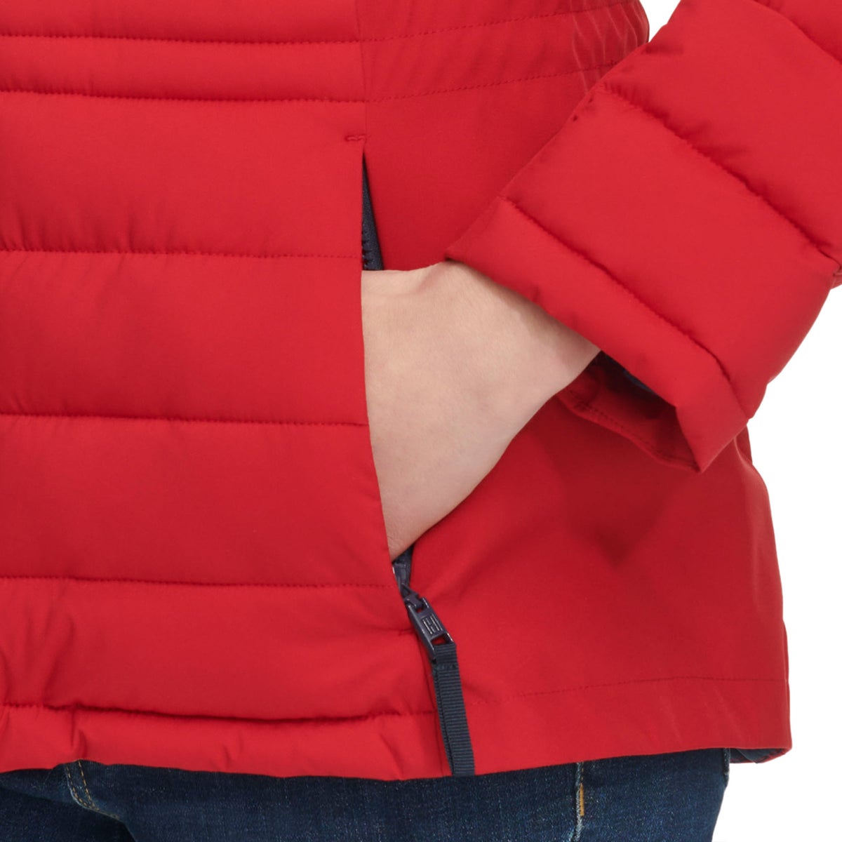 Foto 6 pulgar | Chamarra Tommy Hilfiger Acolchada Ladies' Quilted Mixed Media Jacket Chaqueta Roja Para Mujer