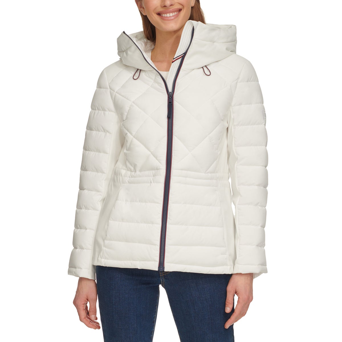 Foto 2 pulgar | Chamarra Tommy Hilfiger Acolchada Ladies' Quilted Mixed Media Jacket Chaqueta Blanca Para Mujer