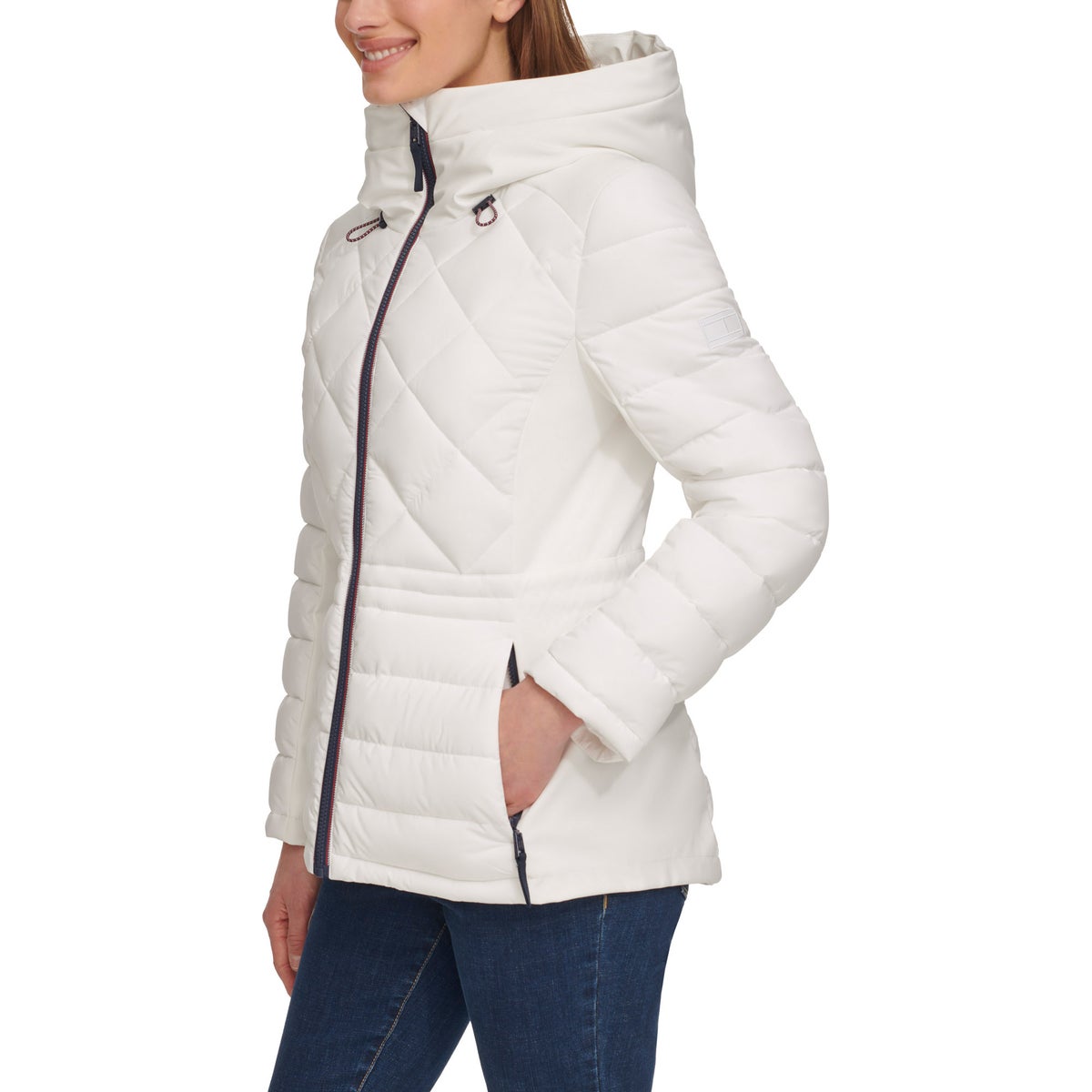Foto 3 pulgar | Chamarra Tommy Hilfiger Acolchada Ladies' Quilted Mixed Media Jacket Chaqueta Blanca Para Mujer
