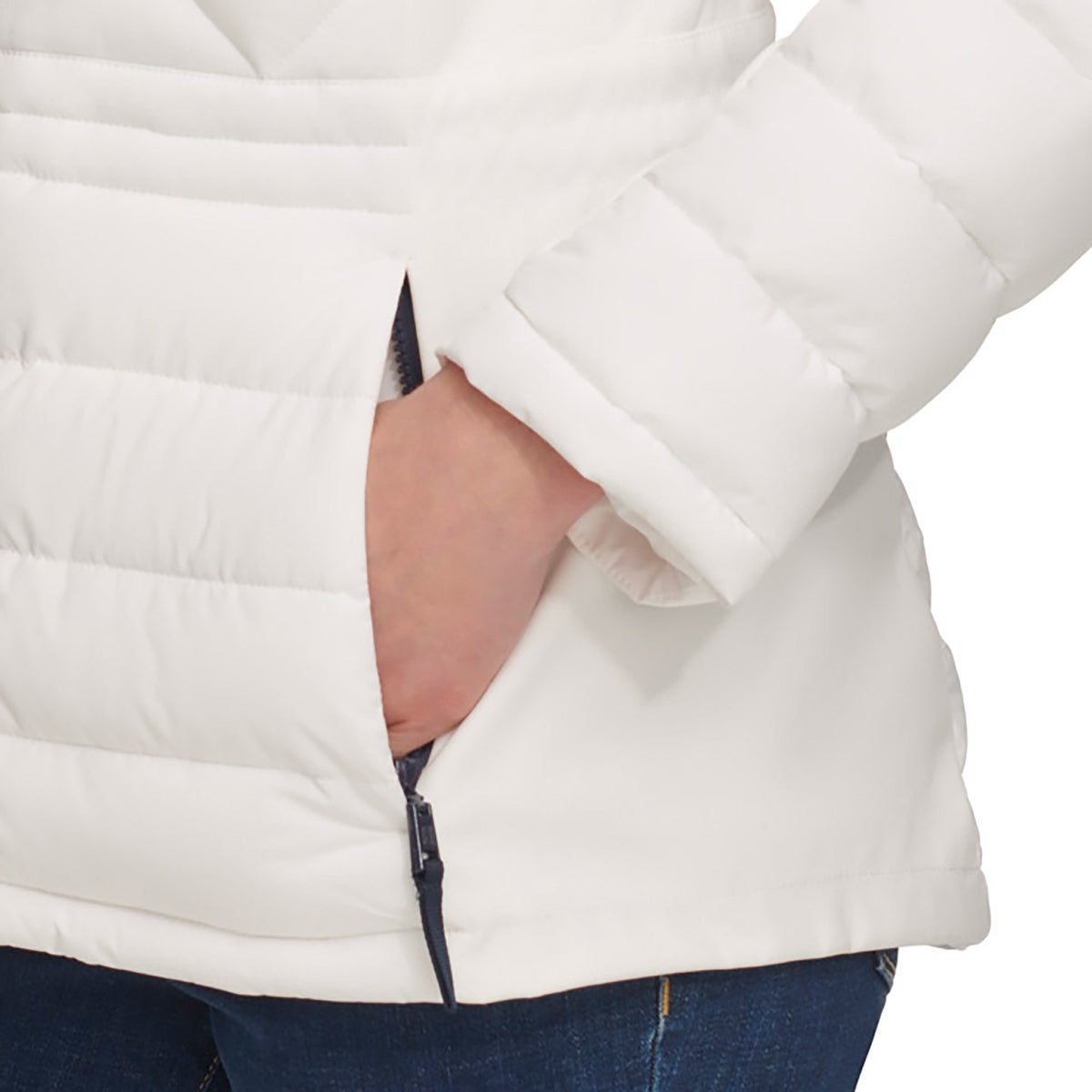 Foto 6 pulgar | Chamarra Tommy Hilfiger Acolchada Ladies' Quilted Mixed Media Jacket Chaqueta Blanca Para Mujer