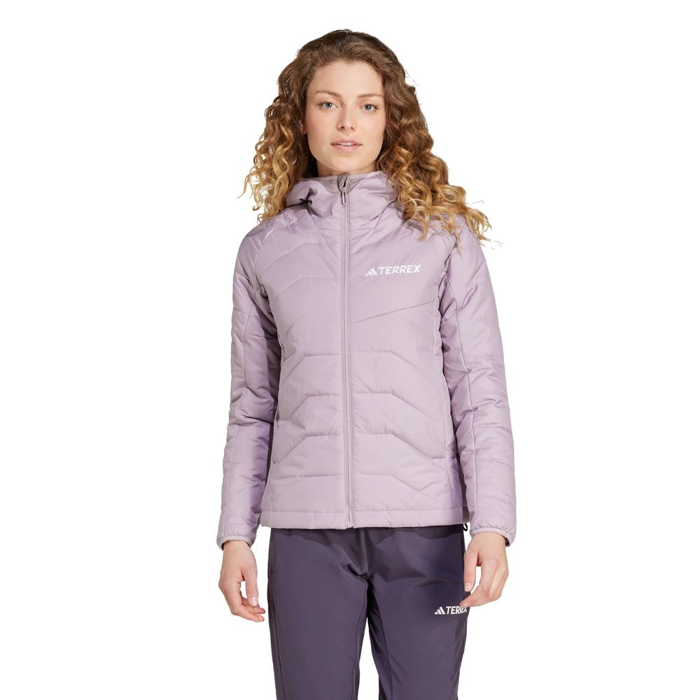 Foto 2 | Chamarra Térmica Terrex Multi Sintética Con Gorro Adidas Violeta Mujer