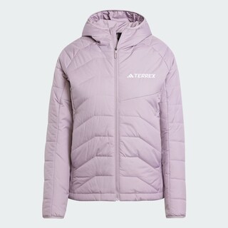 Foto 3 | Chamarra Térmica Terrex Multi Sintética Con Gorro Adidas Violeta Mujer