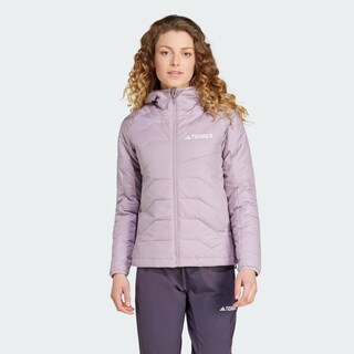 Foto 4 | Chamarra Térmica Terrex Multi Sintética Con Gorro Adidas Violeta Mujer