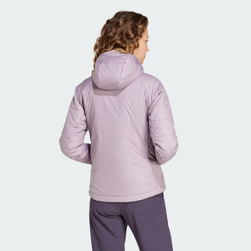 Foto 5 | Chamarra Térmica Terrex Multi Sintética Con Gorro Adidas Violeta Mujer