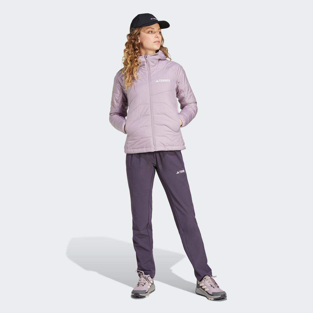 Foto 8 pulgar | Chamarra Térmica Terrex Multi Sintética Con Gorro Adidas Violeta Mujer