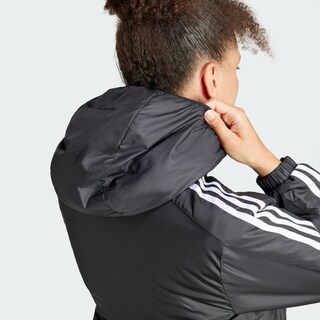 Foto 8 | Chamarra Térmica Essentials 3 Franjas Con Gorro Adidas Negro Mujer