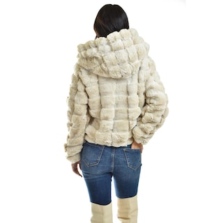 Foto 3 | Chamarra De Peluche Con Capucha /juvenil, 24187 (hueso) Beige