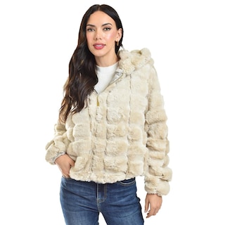 Foto 4 | Chamarra De Peluche Con Capucha /juvenil, 24187 (hueso) Beige