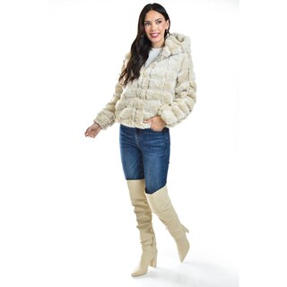Foto 6 | Chamarra De Peluche Con Capucha /juvenil, 24187 (hueso) Beige