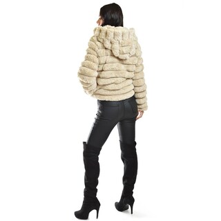 Foto 3 | Chamarra De Peluche Con Capucha /juvenil, 24192 (beige) Beige
