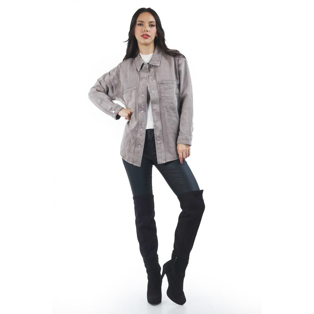 Foto 1 | Chamarra Oversized De Mezclilla /juvenil, 6829 (gris) Gris