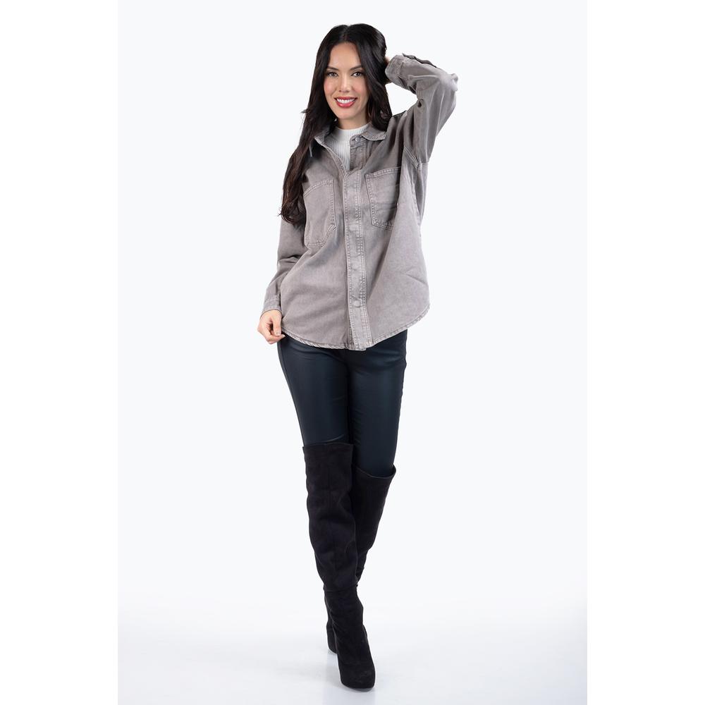 Foto 5 | Chamarra Oversized De Mezclilla /juvenil, 6829 (gris) Gris