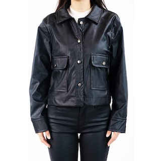 Foto 4 | Chamarra De Piel Sintetica Roman Fashion /juvenil, 115 (negro) Negro
