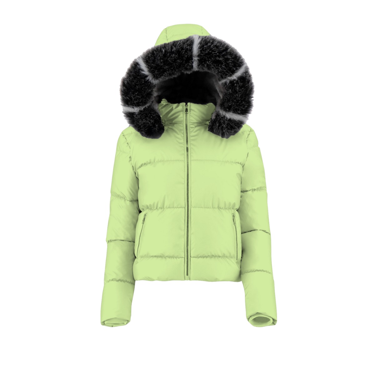 Foto 4 pulgar | Chamarra  De Invierno Para Mujer, Color Pera, Gorro Desmontable Y Peluche Elegancia Y Calidez