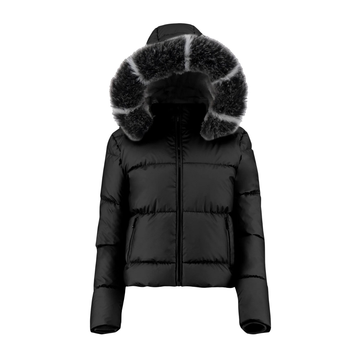 Foto 5 pulgar | Chamarra Negra De Invierno Para Mujer, Gorro Desmontable Y Peluche Elegancia Y Calidez
