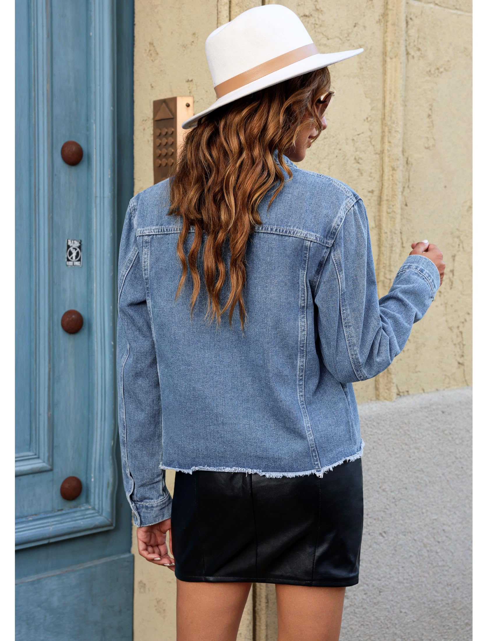 Foto 3 pulgar | Chaqueta Vaquera Luvamia De Mezclilla Ligera Para Mujer, Talla Xl - Venta Internacional.