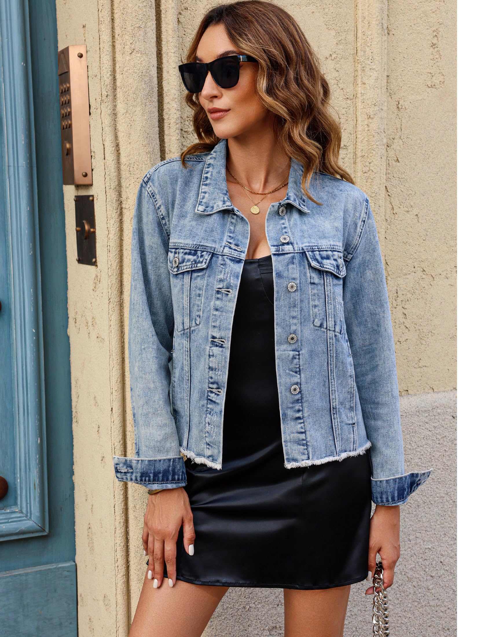 Foto 5 pulgar | Chaqueta Vaquera Luvamia Wishful Blue Para Mujer, Talla Xl (16-18) - Venta Internacional.