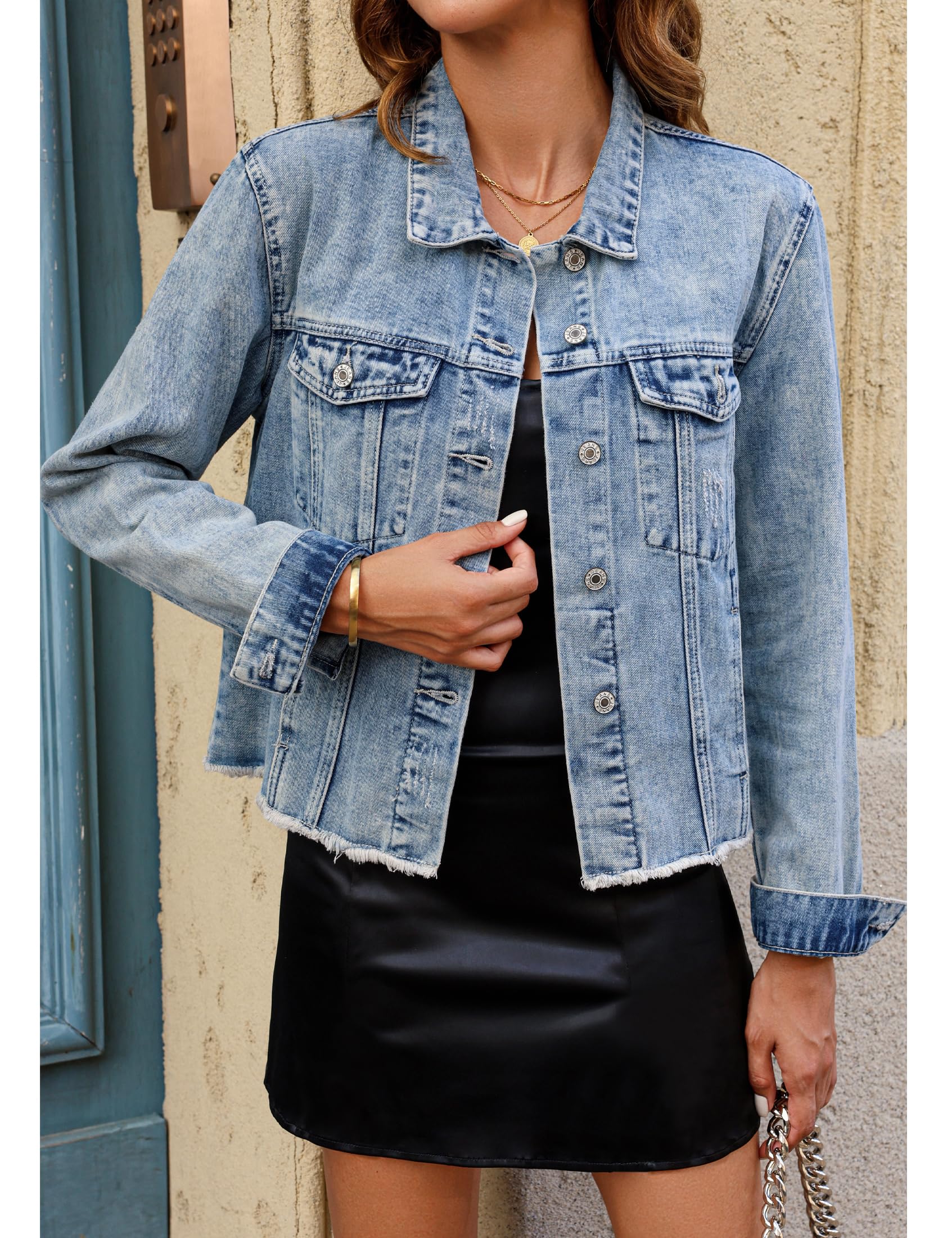 Foto 7 pulgar | Chaqueta Vaquera Luvamia Wishful Blue Para Mujer, Talla Xl (16-18) - Venta Internacional.