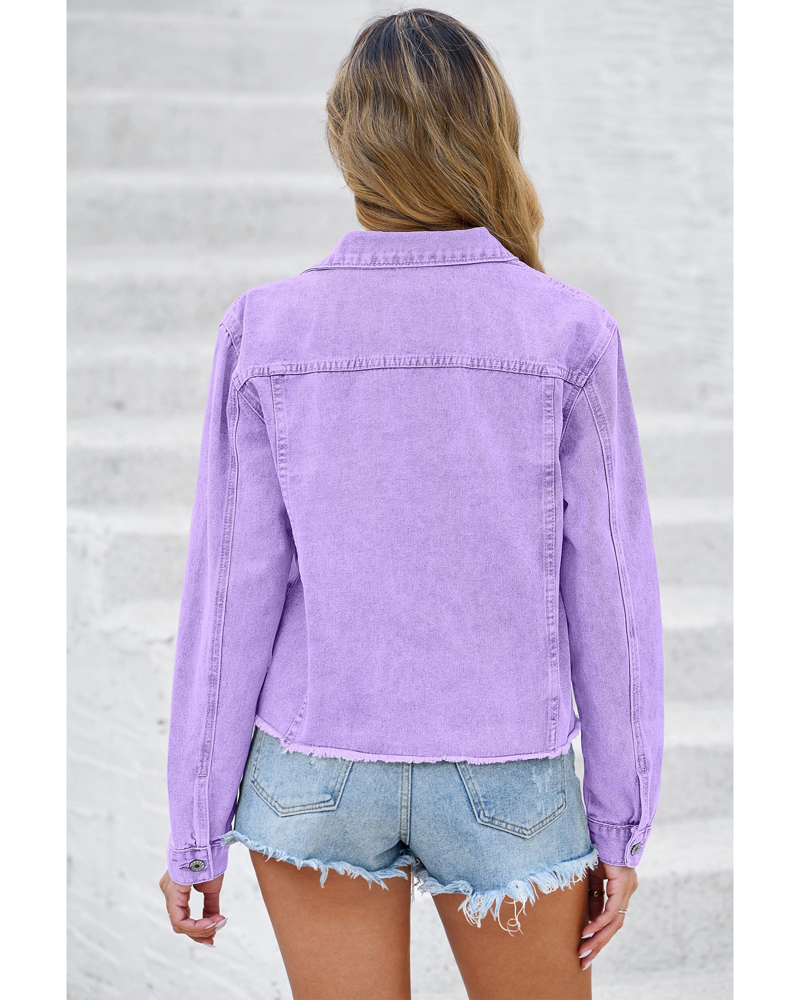 Foto 3 pulgar | Chaqueta Luvamia Lightweight Denim Lilac Breeze Para Mujer - Venta Internacional.