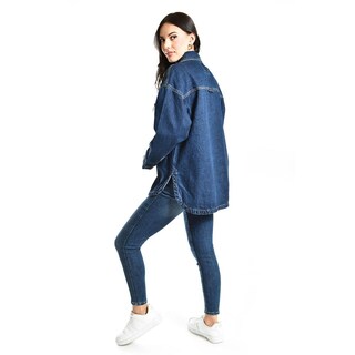 Foto 4 | Chamarra De Mezclilla Oversize /juvenil,6833 (dark) Azul Oscuro