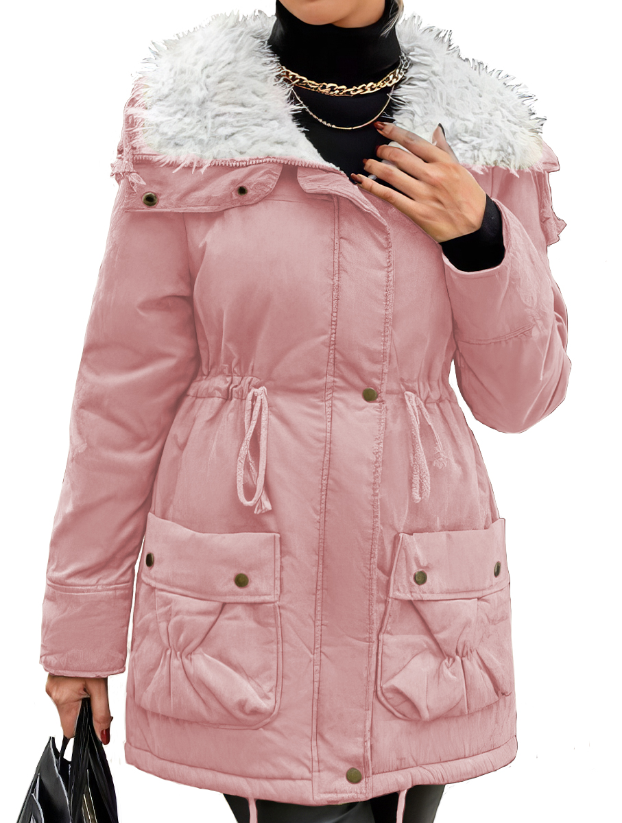 Foto 1 | Chamarra Térmica para Mujer Katiusha Aborregado de Invierno Rosa