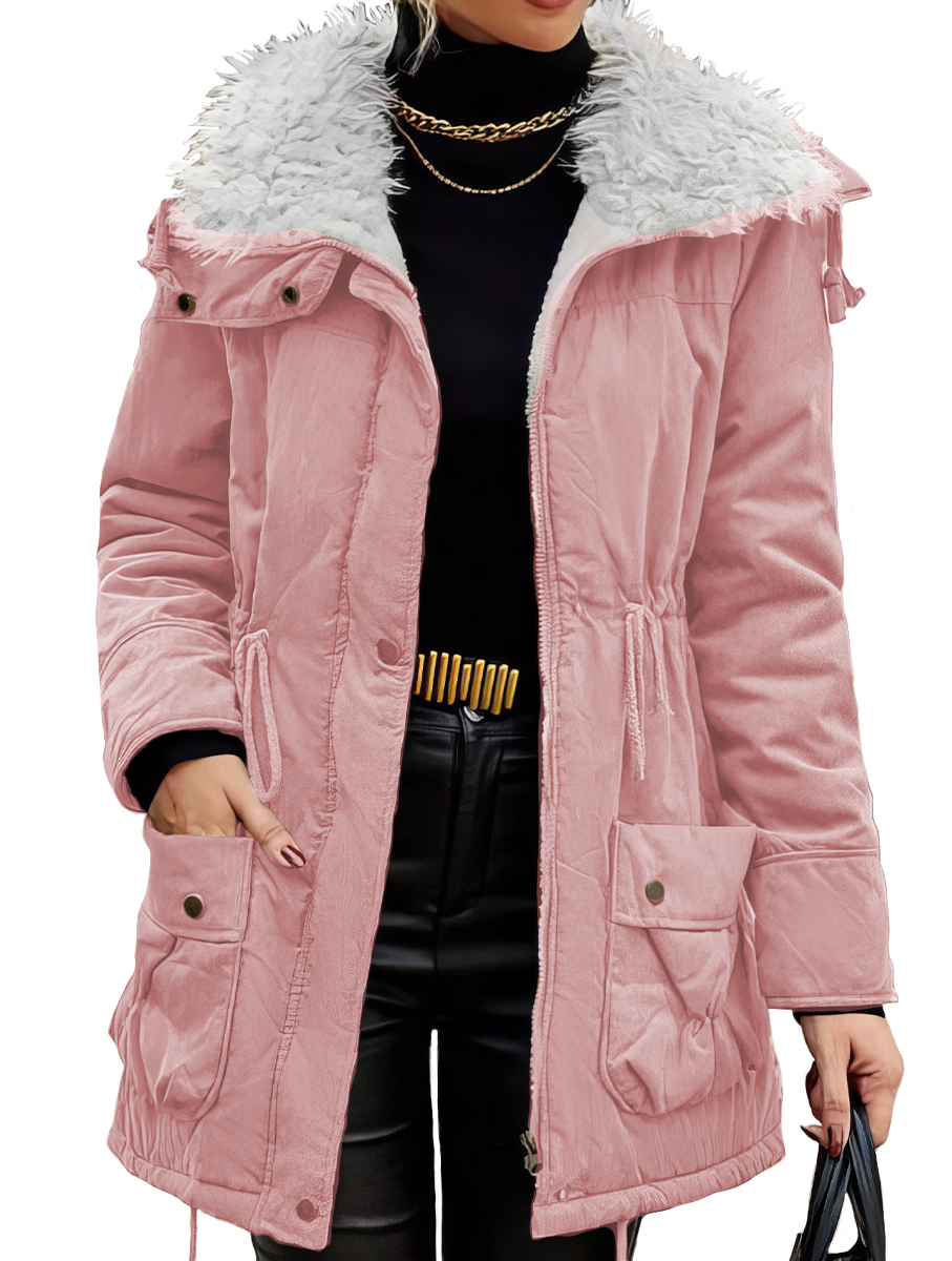 Foto 3 | Chamarra Térmica para Mujer Katiusha Aborregado de Invierno Rosa